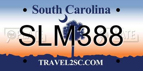 SLM388 South Carolina License Plate