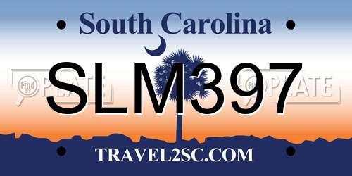 SLM397 South Carolina License Plate