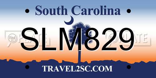 SLM829 South Carolina License Plate