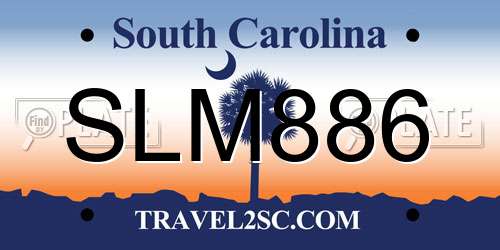 SLM886 South Carolina License Plate