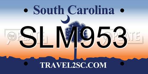 SLM953 South Carolina License Plate