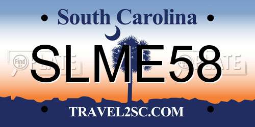 SLME58 South Carolina License Plate