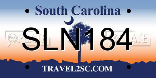 SLN184 South Carolina License Plate