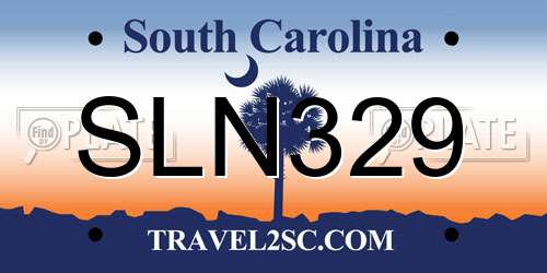 SLN329 South Carolina License Plate