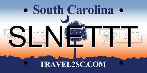 SLNETTT South Carolina License Plate