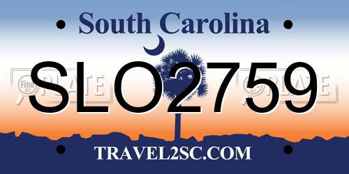 SLO2759 South Carolina License Plate