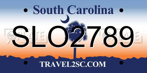 SLO2789 South Carolina License Plate