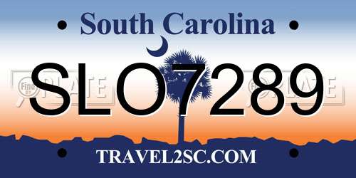 SLO7289 South Carolina License Plate