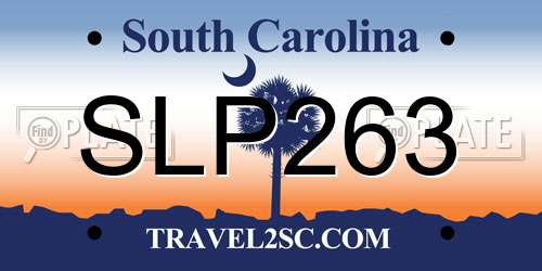 SLP263 South Carolina License Plate