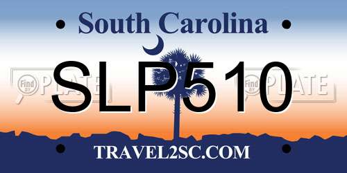 SLP510 South Carolina License Plate