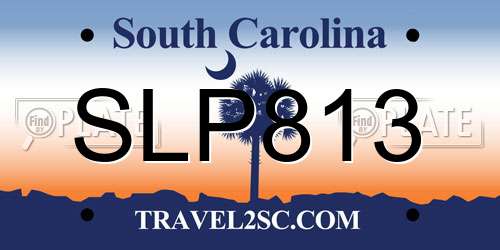 SLP813 South Carolina License Plate