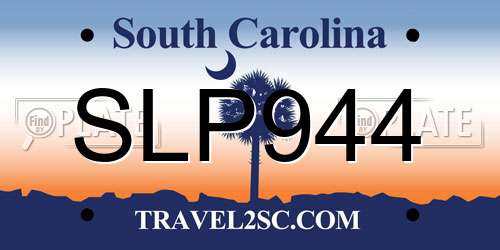 SLP944 South Carolina License Plate