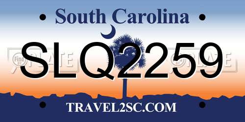 SLQ2259 South Carolina License Plate