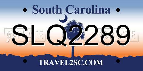 SLQ2289 South Carolina License Plate