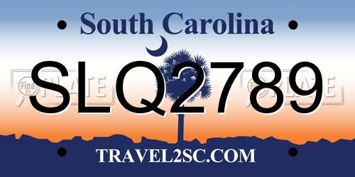 SLQ2789 South Carolina License Plate