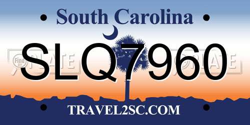 SLQ7960 South Carolina License Plate