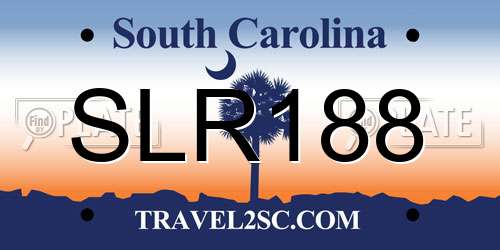 SLR188 South Carolina License Plate
