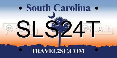 SLS24T South Carolina License Plate