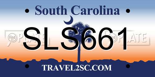 SLS661 South Carolina License Plate