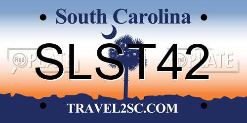 SLST42 South Carolina License Plate