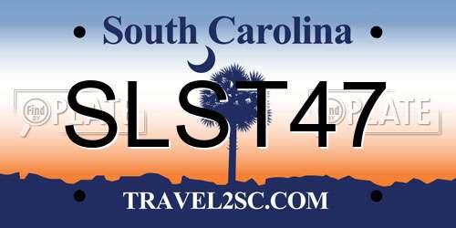 SLST47 South Carolina License Plate