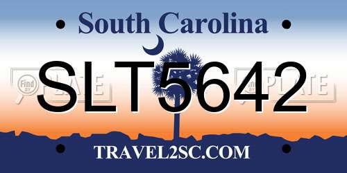 SLT5642 South Carolina License Plate