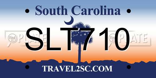 SLT710 South Carolina License Plate