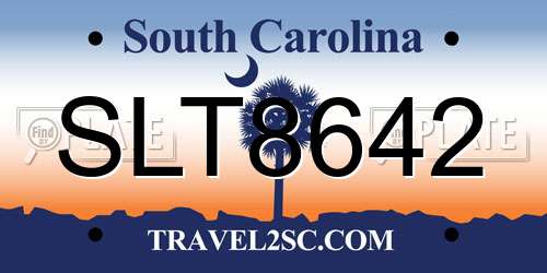 SLT8642 South Carolina License Plate