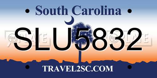 SLU5832 South Carolina License Plate