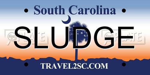 SLUDGE South Carolina License Plate