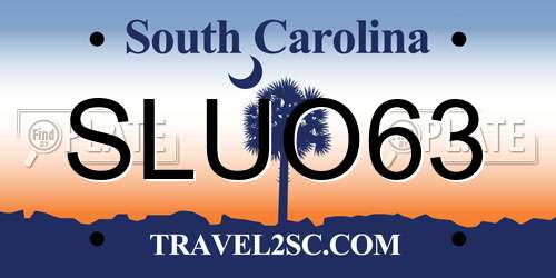 SLUO63 South Carolina License Plate