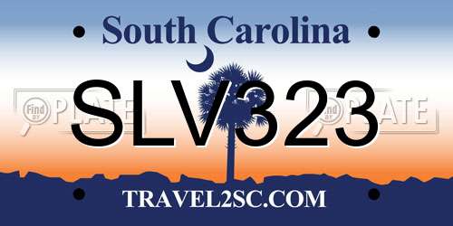 SLV323 South Carolina License Plate