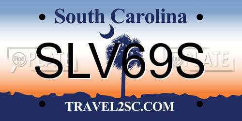 SLV69S South Carolina License Plate