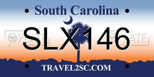 SLX146 South Carolina License Plate