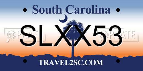 SLXX53 South Carolina License Plate