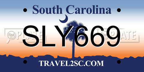 SLY669 South Carolina License Plate
