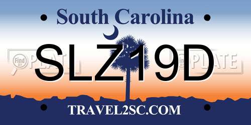 SLZ19D South Carolina License Plate