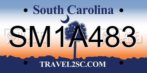 SM1A483 South Carolina License Plate
