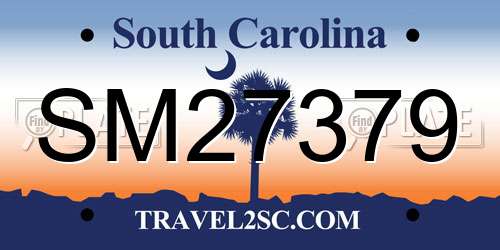 SM27379 South Carolina License Plate