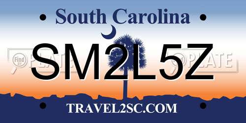 SM2L5Z South Carolina License Plate