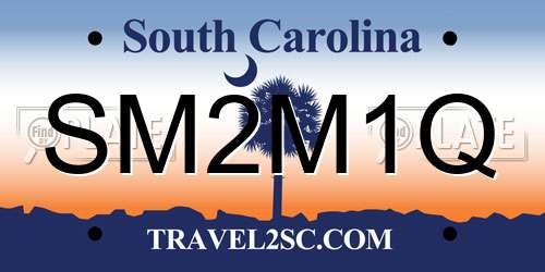 SM2M1Q South Carolina License Plate