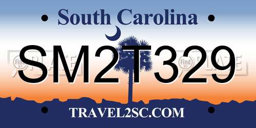 SM2T329 South Carolina License Plate