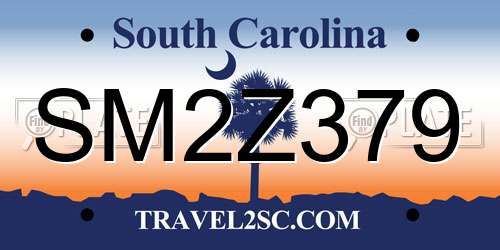 SM2Z379 South Carolina License Plate