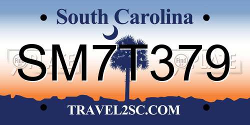 SM7T379 South Carolina License Plate