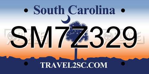 SM7Z329 South Carolina License Plate