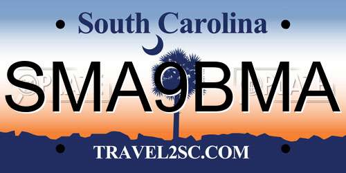 SMA9BMA South Carolina License Plate