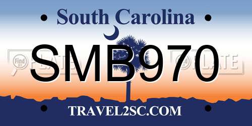 SMB970 South Carolina License Plate