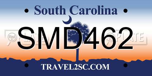 SMD462 South Carolina License Plate