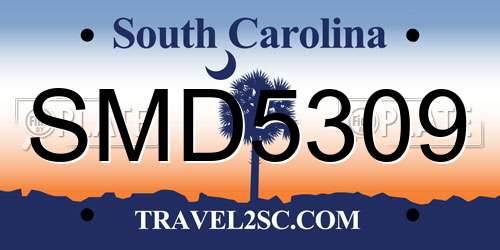 SMD5309 South Carolina License Plate