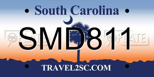 SMD811 South Carolina License Plate